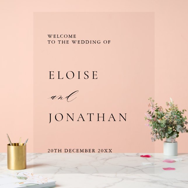 Einfache Minimalistische Hochzeit Acrylschild (Hochzeit)