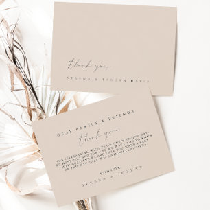 Einfache Minimalistische Hochzeit Dankescharte Dankeskarte