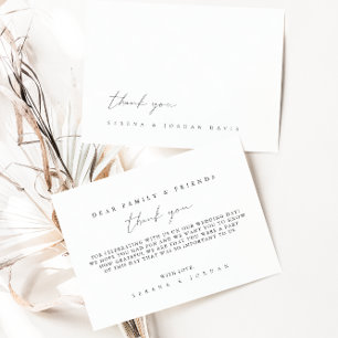 Einfache Minimalistische Hochzeit Dankescharte Dankeskarte