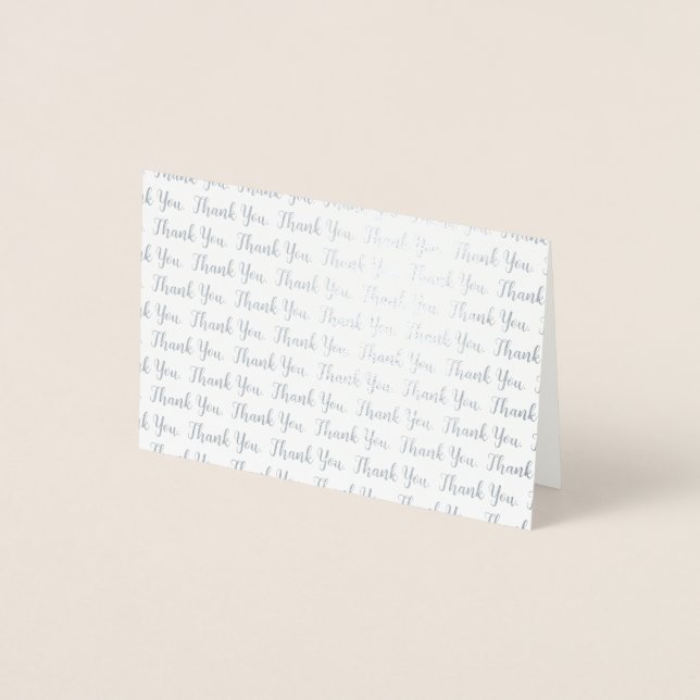 Einfache Minimalistische Hochzeit Dankescharte Folienkarte (Vorderseite)