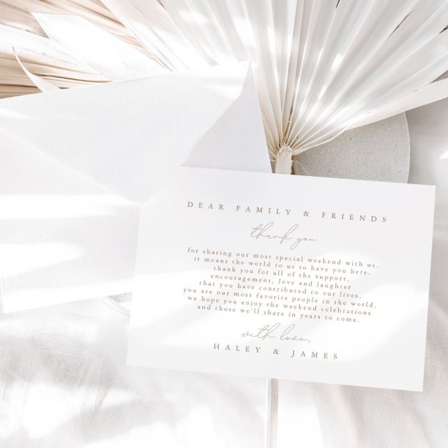 Einfache Minimalistische Hochzeit Dankeschön-Karte Dankeskarte (Simple Minimalist White Wedding Thank You Card)