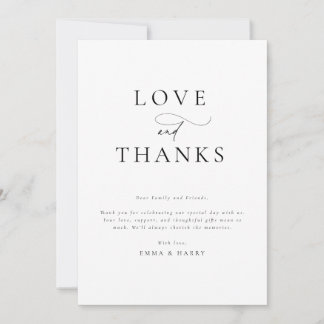 Einfache Minimalistische Hochzeit Dankeschön-Karte Einladung