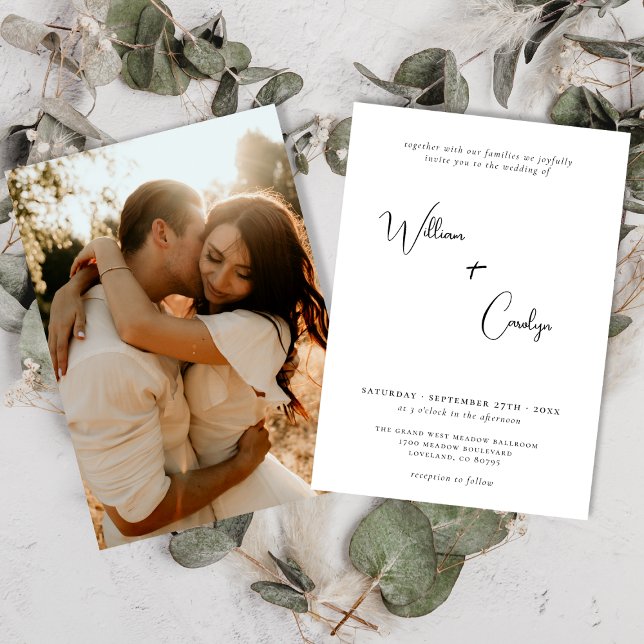 Einfache Minimalistische Hochzeit Einladung (Von Creator hochgeladen)