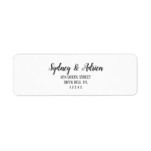 Einfache Minimalistische Hochzeit Einladung Rückse