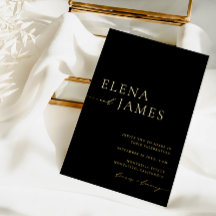 Einfache Minimalistische Hochzeit in Schwarz und G