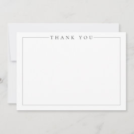 Einfache Minimalistische Hochzeit in Schwarz und W Dankeskarte