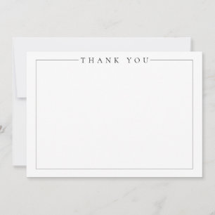Einfache Minimalistische Hochzeit in Schwarz und W Dankeskarte