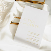 Einfache Minimalistische Hochzeit in Weiß und Gold