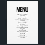 Einfache minimalistische Hochzeit Menükarte<br><div class="desc">Wählen Sie ein einfaches,  aber auffälliges Schwarz-Weiß-Design für Ihre Hochzeitsarbeit. Dieser moderne und elegante Stil kann jedes beliebige Anzug bieten. Vollständig anpassbar,  können Sie die Farben des Textes oder des Hintergrunds ganz nach Ihren Wünschen ändern.</div>