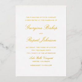 Einfache Minimalistische Hochzeit mit elegantem Sk Folieneinladung