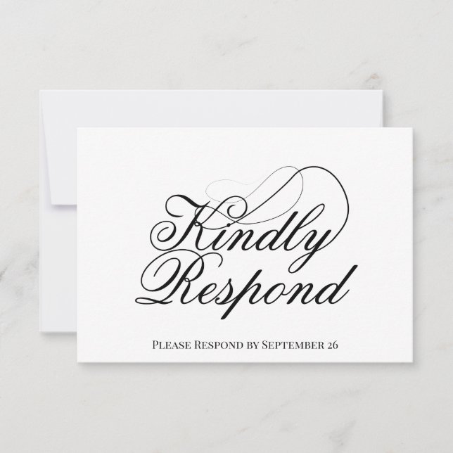 Einfache Minimalistische Hochzeit mit elegantem Sk RSVP Karte (Vorderseite)