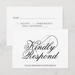 Einfache Minimalistische Hochzeit mit elegantem Sk RSVP Karte