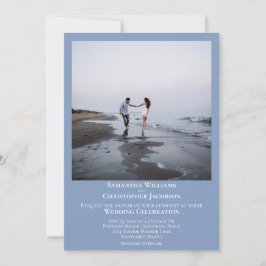 Einfache Minimalistische Hochzeit mit Light Blue F Einladung