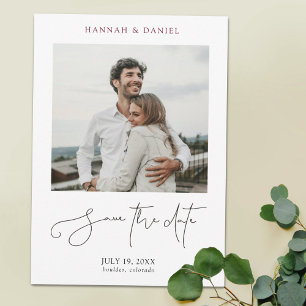 Einfache Minimalistische Hochzeit mit modernen Fot Save The Date