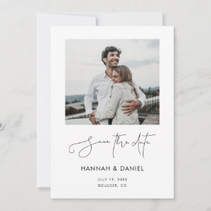 Einfache Minimalistische Hochzeit mit modernen Fot Save The Date