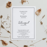 Einfache Minimalistische Hochzeit Probe Dinner