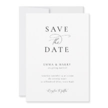 Einfache Minimalistische Hochzeit rettet das Datum