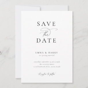 Einfache Minimalistische Hochzeit rettet das Datum Einladung