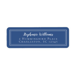 Einfache Minimalistische Hochzeit RSVP Blau und We