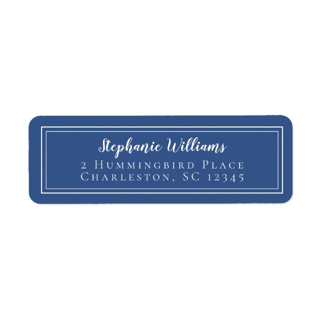 Einfache Minimalistische Hochzeit RSVP Blau und We (Vorne)