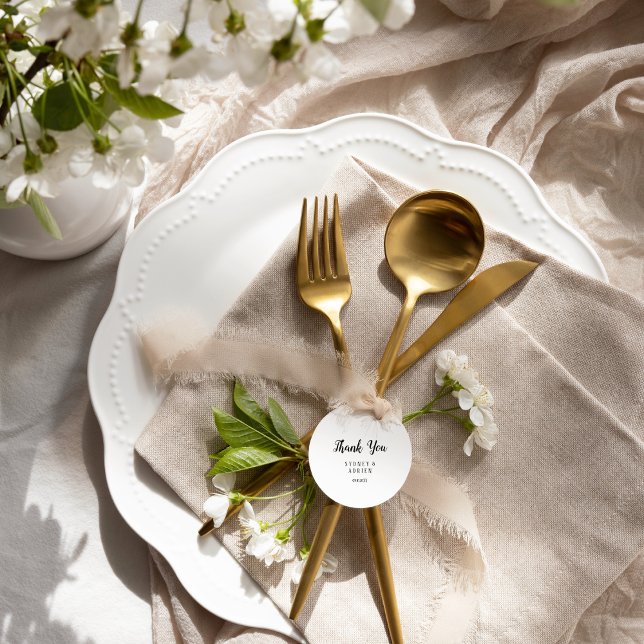 Einfache Minimalistische Hochzeit Vielen Dank Geschenkanhänger (Von Creator hochgeladen)