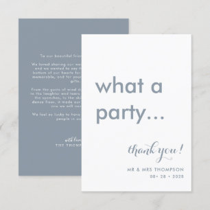 Einfache Minimalistische Hochzeit von Dusty Blue Dankeskarte