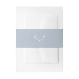 Einfache Minimalistische Hochzeit von Dusty Blue Einladungsbanderole