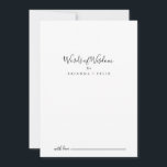 Einfache Minimalistische Hochzeiten Hinweiskarte<br><div class="desc">Diese einfache, minimalistische Hochzeitsworte der Weisheitsratenkarte ist perfekt für eine moderne Hochzeit. Das einfache und elegante Design zeichnet sich durch klassische und extravagante Schriftzeichen in Schwarz und Weiß aus. Diese Karten sind ideal für Hochzeiten, Brautparty, Babydusche, Graduiertenfest u.v.m. Personalisieren Sie die Karten mit den Namen der Braut und Bräutigam, den...</div>