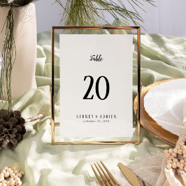 Einfache Minimalistische Hochzeiten Tischnummern