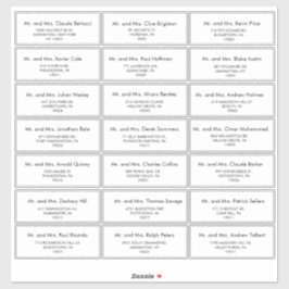 Einfache Minimalistische Hochzeitgastadresse Aufkleber