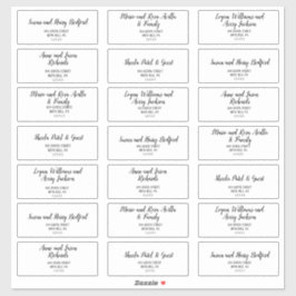 Einfache Minimalistische Hochzeitgastadressen-Labe Aufkleber