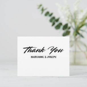 EINFACHE MINIMALISTISCHE Hochzeits-Dankeskarten Postkarte