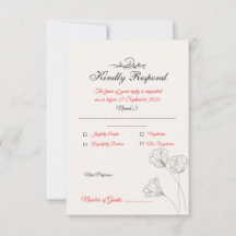 Einfache Minimalistische Hochzeits-RSVP-Karte