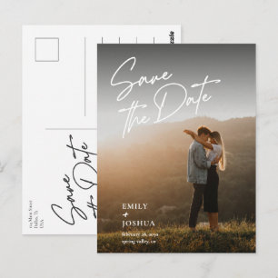 Einfache Minimalistische Hochzeitsankündigung mit  Postkarte