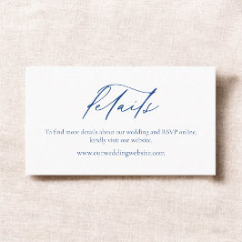 Einfache Minimalistische Hochzeitsdetails Visitenkarte