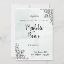 Einfache Minimalistische Hochzeitseinladung