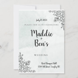 Einfache Minimalistische Hochzeitseinladung Einladung