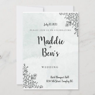 Einfache Minimalistische Hochzeitseinladung Einladung