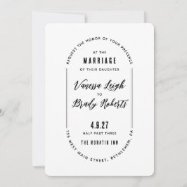 Einfache Minimalistische Hochzeitseinladung Einladung