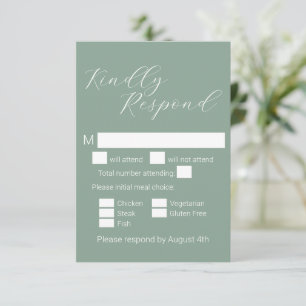 Einfache Minimalistische Hochzeitsfeier RSVP Karte