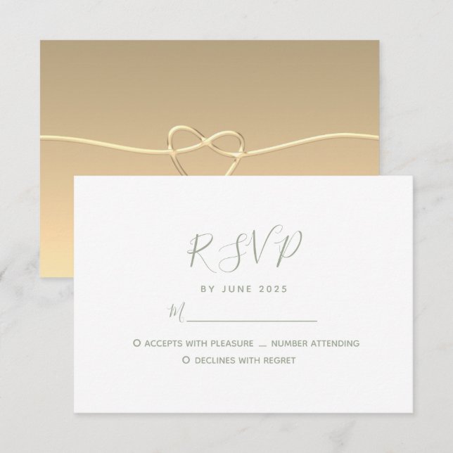 Einfache Minimalistische Hochzeitskarte RSVP Karte (Vorne/Hinten)