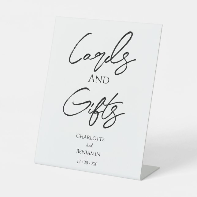 Einfache Minimalistische Hochzeitskarten und Gesch Sockelschild (Vorderseite)