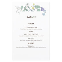 Einfache, minimalistische Hochzeitsmenüs