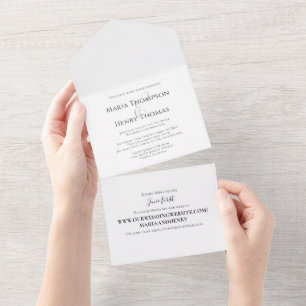 Einfache Minimalistische Hochzeitsseite All In One Einladung