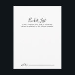 Einfache Minimalistische Hochzeitstiefelder-Karten Postkarte<br><div class="desc">Diese einfachen,  minimalistisch gestalteten Eimerkarten sind die perfekte Wahl für einen modernen Hochzeitsempfang oder ein modernes Brautparty. Das einfache und elegante Design zeichnet sich durch klassische und extravagante Schriftzeichen in Schwarz und Weiß aus. Ändern Sie den Wortlaut in Anzug jedes Lebensereignisses. Das Schild der Schaufelliste wird separat verkauft.</div>