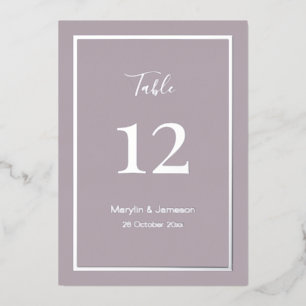 Einfache Minimalistische Hochzeitstisch-Nummernsch Folieneinladung