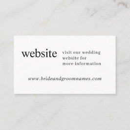 Einfache Minimalistische Hochzeitswebsite Begleitkarte