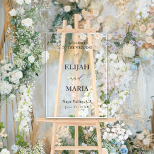 Einfache Minimalistische Hochzeitswillkommen Acrylschild
