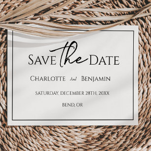 Einfache Minimalistische Hochzeitswohnung Save the Date