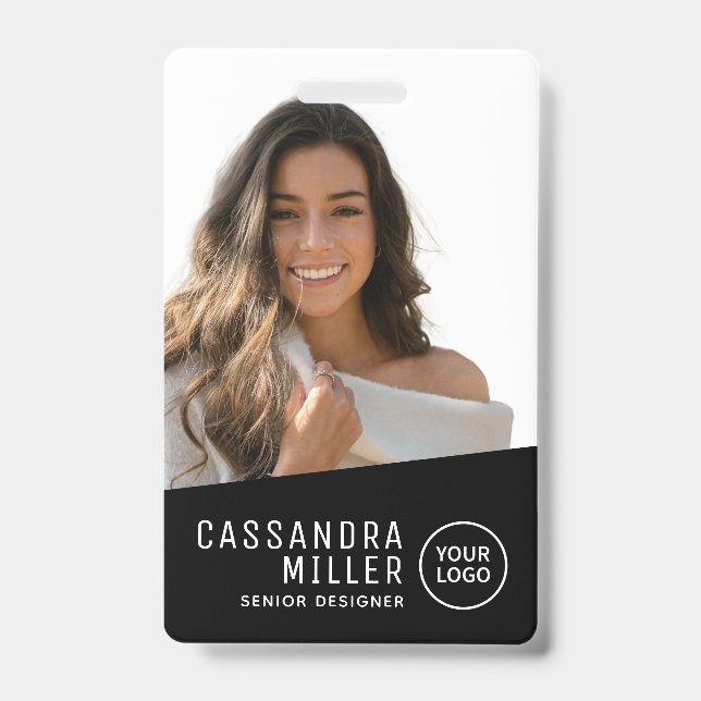 Einfache Minimalistische ID Ihrer Logo-Firma Ausweis (Vorderseite)